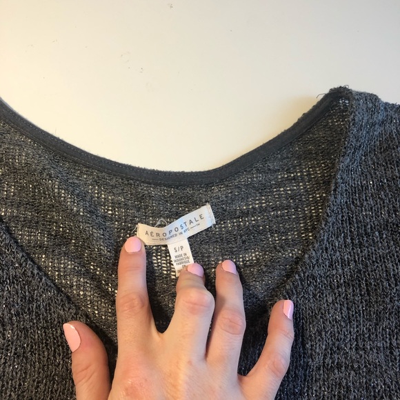 Aero sweater top with shiny speckled fabric, gray - Picture 6 of 6
